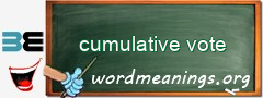 WordMeaning blackboard for cumulative vote